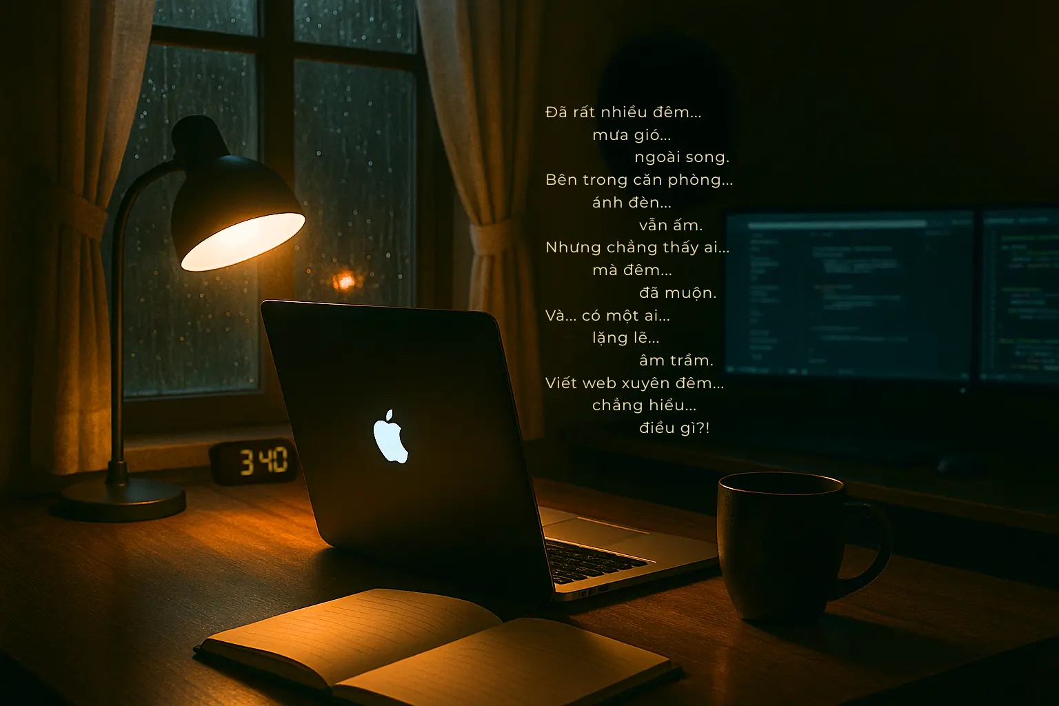 Đêm mưa, đèn bàn và laptop — hành trình xây web xuyên đêm